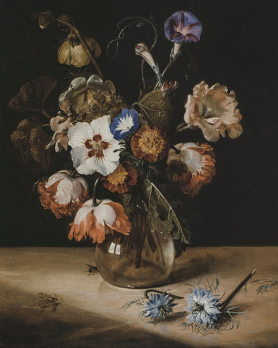 FLOWERS IN A GLASS VASE