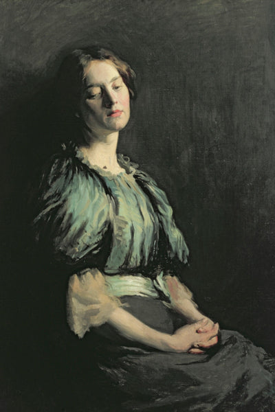 PORTRAIT OF A GIRL WEARING A GREEN DRESS