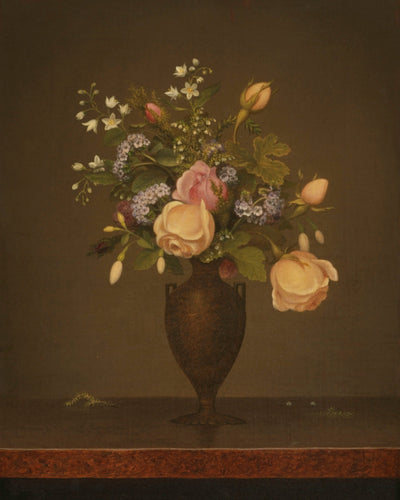 WILDFLOWERS IN A BROWN VASE